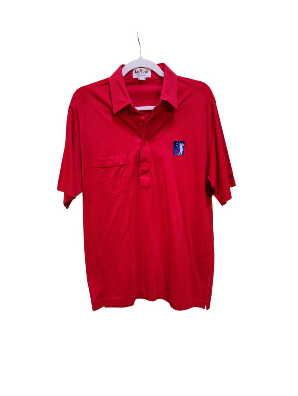 Vintage La Mode Red Van Patrick Open Golf Polo Shirt